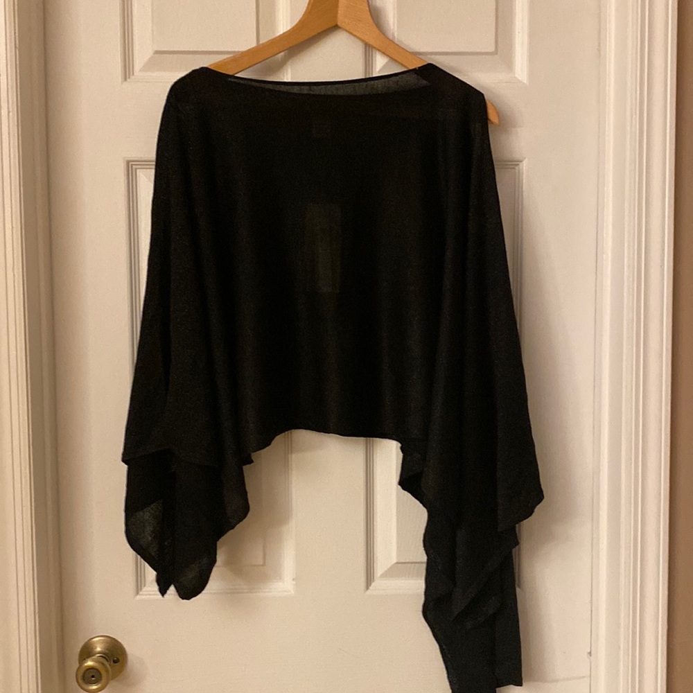 Damsel in a Dress Black Sparkle Wrap with buttons